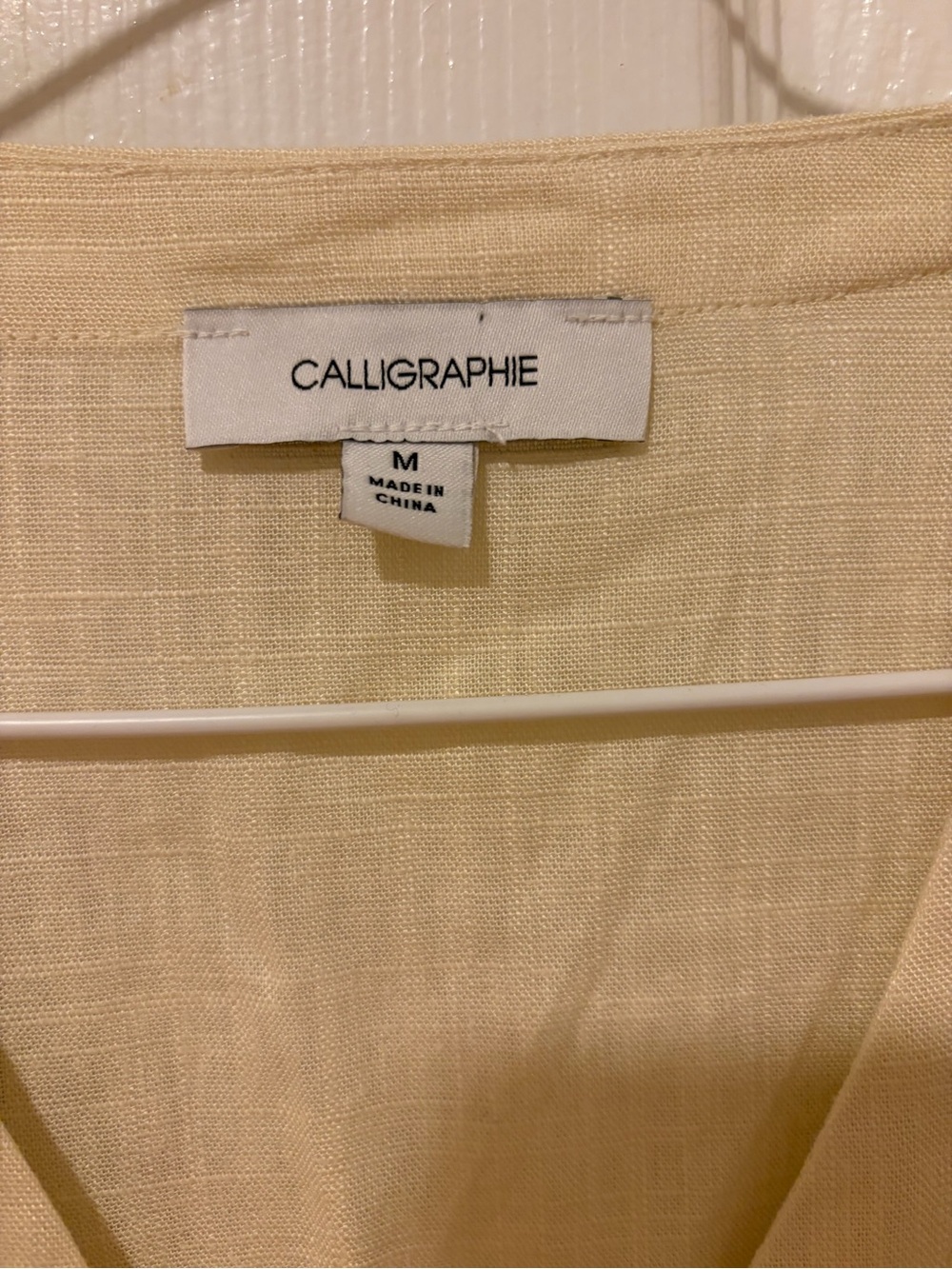 Calliope Cream Embroidered V-Neck Button-Front Women's Shirt - Picture 3 of 3